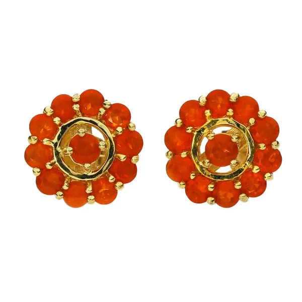 10k Gold Fire Opal Stud Earrings fashion